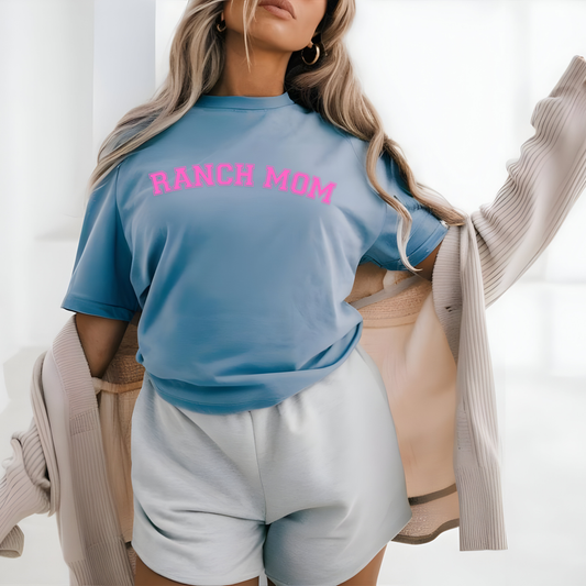 Ranch Mom Tee - Washed Denim